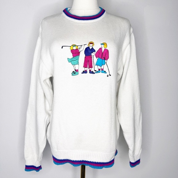 Van Heusen For Her Vintage Ladies Golf Crew Neck Sweater Size Small - Picture 1 of 9